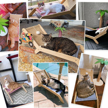 Beach Chair Cat Hammock with Sisal Scratcher & Toy Ball